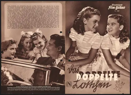 Filmprogramm IFB Nr. 1009, Das doppelte Lottchen, Jutta Günther, Isa Günther, Regie: Josef von Báky