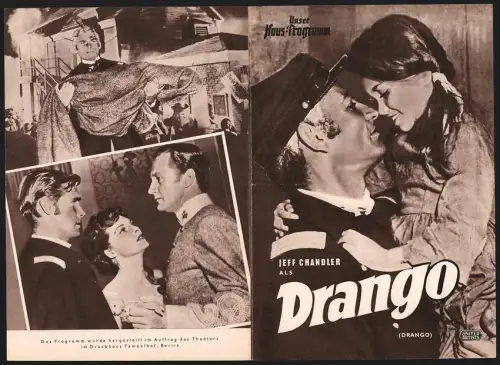 Filmprogramm HP, Drango, Jeff Chandler, Joanne Dru, Julie London, Regie: Hall Bartlett & Jules Bricken
