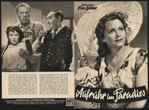 Filmprogramm IFB Nr. 853, Aufruhr im Paradies, Olga Tschechowa, Viktor Staal, Regie: Joe Stöckel