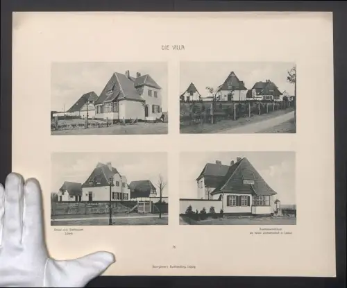 Fotografie Lichtdruck Baumgärtners Buchhandlung, Leipzig, Ansicht Lübeck, Beamtenwohnhäuser am neuen Zentralfriedhof