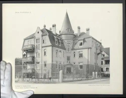 Fotografie Lichtdruck Friedr. Wolfrum, Wien, Ansicht Erfurt, Villa in der Karthäuserstrasse 28, Arch. C. Haddenbrock
