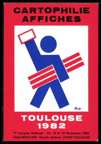 AK Toulouse, Cartophilie Affiches 1982, 1. Congrès National, Ansichtskartenbörse
