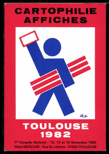 AK Toulouse, Cartophilie Affiches 1982, 1. Congrès National, Ansichtskartenbörse