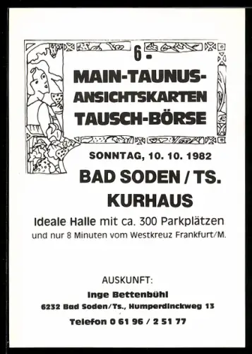 AK Bad Soden /Ts., 6. Main-Taunus Ansichtskarten-Tauschbörse 1982, Kurhaus
