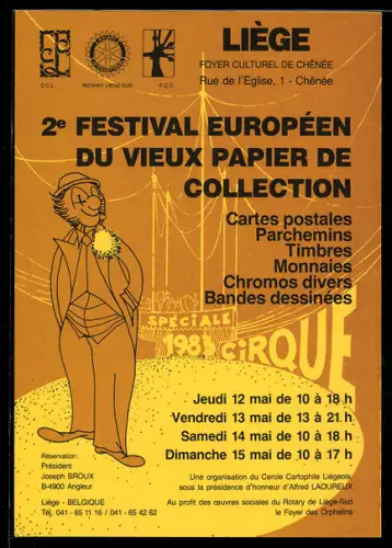 AK Liège, 2e Festival Européen du Vieux Papier de Collection 1983, Ansichtskartenbörse