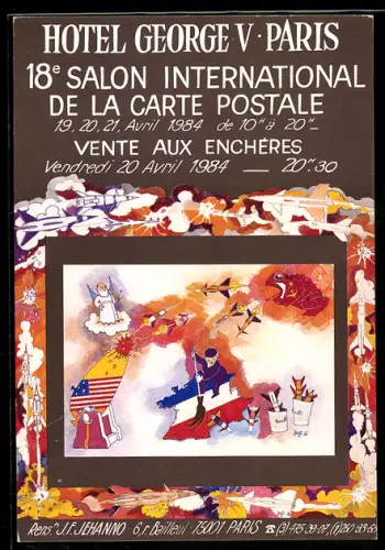 AK Paris, 18e Salon International de la Carte Postale 1984, Ansichtskartenbörse