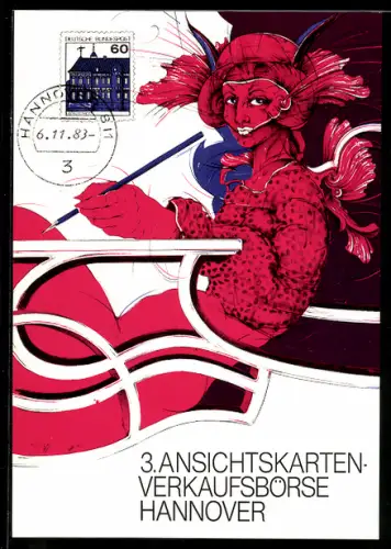 AK Hannover, 3. Ansichtskartenbörse 1983, Eintrittskarte