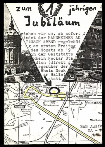 AK Mannheim, Ansichtskarten-Tauschabend in der Gaststätte Rhein Neckar Stadion 1985