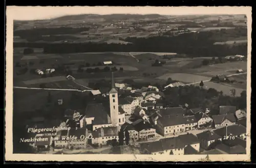 AK Neukirchen am Walde, Fliegeraufnahme mit Kirche