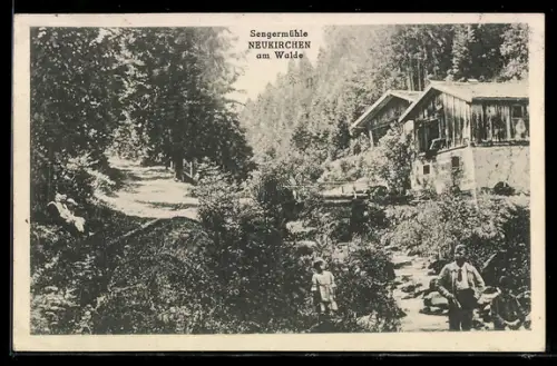 AK Neukirchen am Walde, Sengermühle mit Bach und Wald