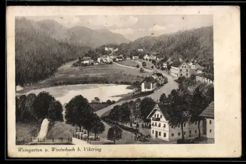AK Klagenfurt am Wörthersee, Wintschach bei Viktring, Panorama mit See und Ort