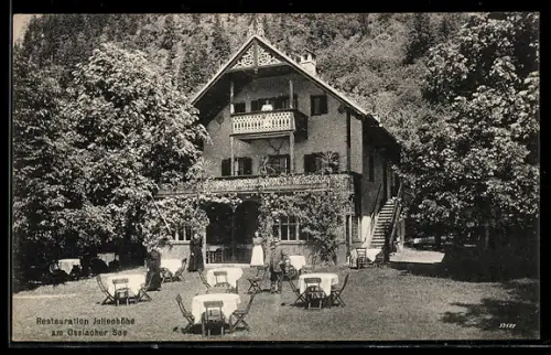 AK Treffen am Ossiacher See, Gasthof Julienhöhe mit Gartenterrasse