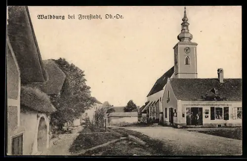 AK Waldburg bei Freystadt, Gemischtwarenhandlung Franz Kiepl Kirche