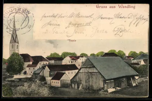AK Wendling /O.-Ö., Totale mit Kirche