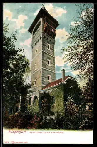 AK Klagenfurt, Aussichtsturm am Kreuzberg