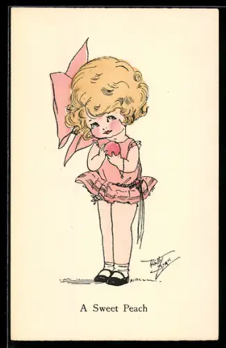 AK A Sweet Peach, Little Girl with Hair Bow