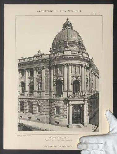 Fotografie Lichtdruck Kanter & Mohr, Berlin, Ansicht Frankfurt /Main, Frankfurt Bank in der Neuen Mainzer Strasse 69