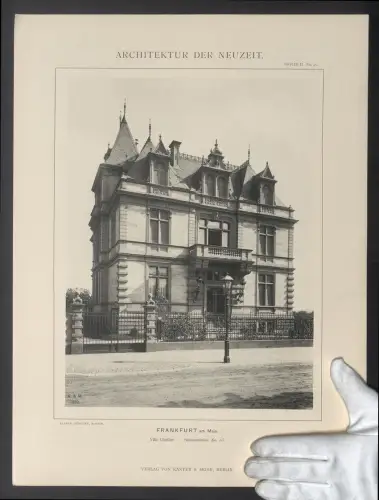 Fotografie Lichtdruck Kanter & Mohr, Berlin, Ansicht Frankfurt /Main, Villa Günther am Schaumainkai 67, Arch. A. Günther