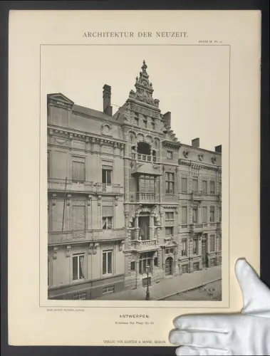 Fotografie Lichtdruck Kanter & Mohr, Berlin, Ansicht Antwerpen, Wohnhaus Rue Péage 85, Arch. Jean Jacque Winders