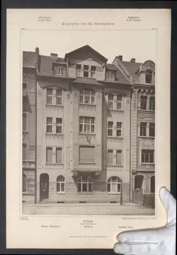 Fotografie Lichtdruck Ernst Wasmuth, Berlin, Ansicht Koblenz, Wohnhaus in der Kaiser Friedrichstrasse 50, 48 x 33cm