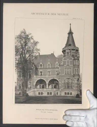 Fotografie Lichtdruck Kanter & Mohr, Berlin, Ansicht Breslau, Friebeberg, Villa Agath, Sicht von der Gartenseite