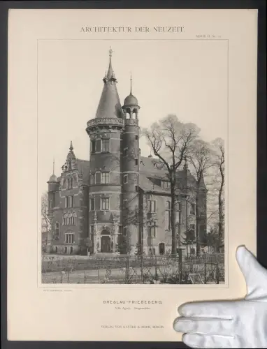 Fotografie Lichtdruck Kanter & Mohr, Berlin, Ansicht Breslau, Villa Agath, Hauptansicht, Arch. Hans Grisebach