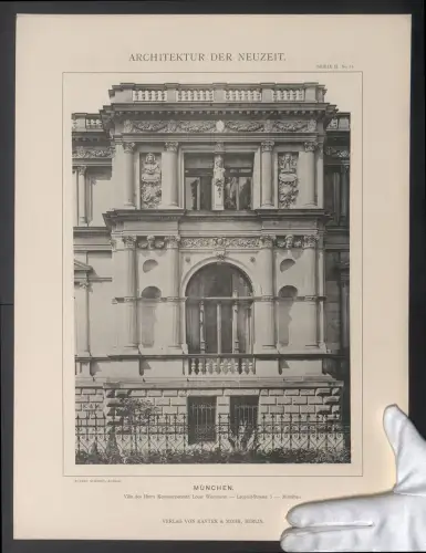 Fotografie Lichtdruck Kanter & Mohr, Berlin, Ansicht München, Villa des Herrn Louis Weimann, Leopoldstr. 5, A. Schmidt