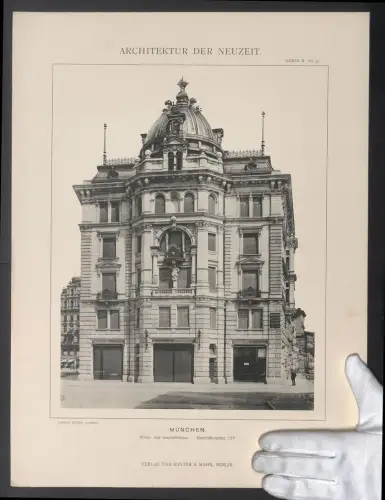 Fotografie Lichtdruck Kanter & Mohr, Berlin, Ansicht München, Wohn- und Geschäftshaus, Maximiliansplatz 12b, A. Exter