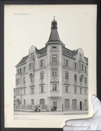Fotografie Lichtdruck Friedr. Wolfrum & Co., Wien, Ansicht München, Wohnhaus, Ainmüllerstrasse 42, Arch. Gebr. Rank