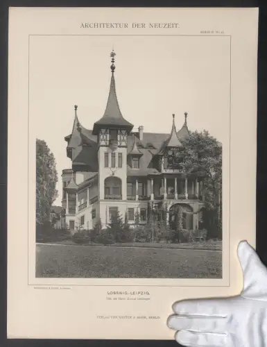 Fotografie Lichtdruck Kanter & Mohr, Berlin, Ansicht Leipzig, Lössnig, Villa d. Herrn Konsul Limburger, Weichardt, Eelbo