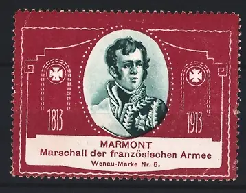 Reklamemarke Marschall Marmont der französischen Armee, Porträt