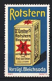Reklamemarke Dr. Gentner`s Rotstern Bleichsoda, Verpackung mit rotem Stern