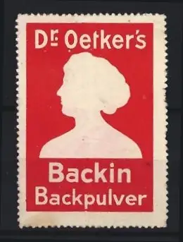 Reklamemarke Dr. Oetker`s Backin Backpulver, Frauenprofil