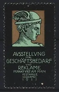 Reklamemarke Frankfurt am Main, Ausstellung für Geschäftsbedarf und Reklame 1913, Merkurkopf