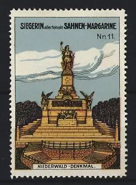 Reklamemarke Niederwald, Siegerin Sahn-Margarine, Niederwald-Denkmal