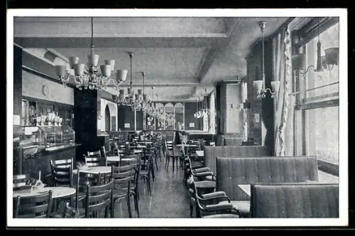 AK Innsbruck, Konditorei-Café Schindler & Co., Maria-Theresien-Strasse 29, Grosser Cafesaal