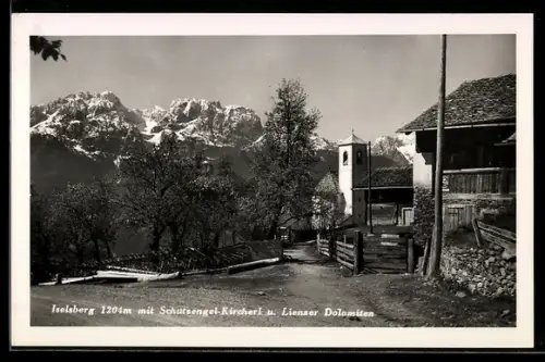 AK Iselsberg, Schutzengel-Kirche mit Lienzer Dolomiten