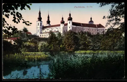 AK Puchheim /O.Ö., Kloster mit Kirche