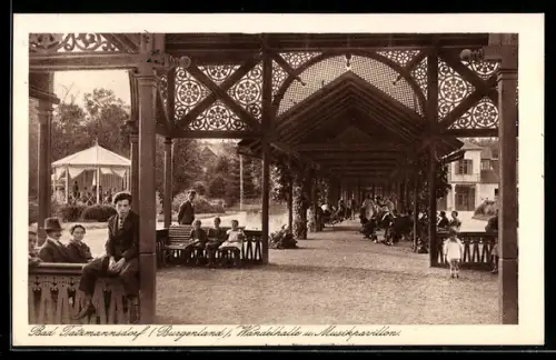 AK Bad Tatzmannsdorf /Burgenland, Wandelhalle und Musikpavillon