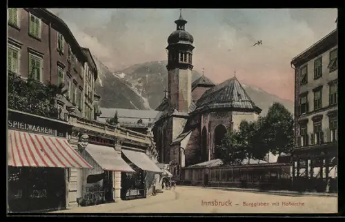 AK Innsbruck, Burggraben mit Hofkirche