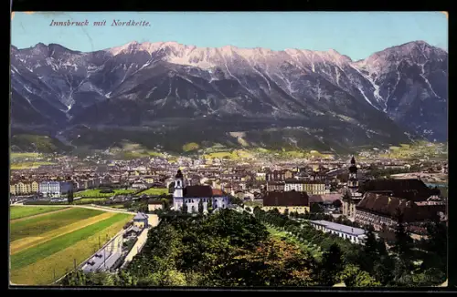 AK Innsbruck, Gesamtansicht mit Nordkette