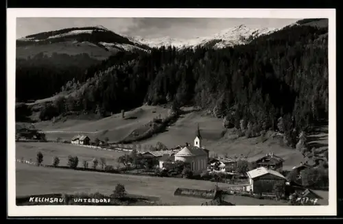 AK Kelchsau, Unterdorf, Ortspartie mit Kirche