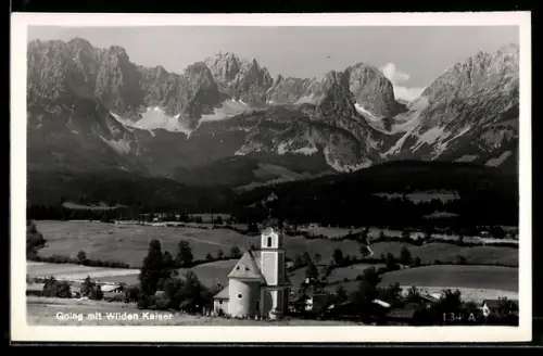AK Going, Kirche und Wilder Kaiser