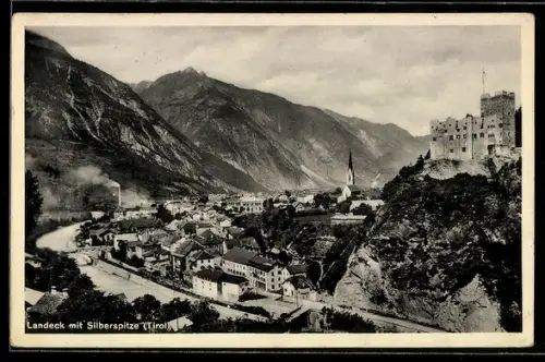 AK Landeck /Tirol, Teilansicht mit Silberspitze