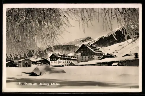AK St. Anton am Arlberg, Hotel Post im Schnee