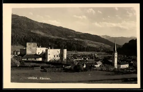 AK Gmünd /Kärnten, Teilansicht mit Burg