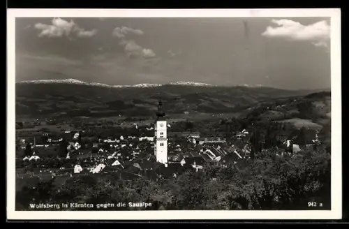 AK Wolfsberg in Kärnten, Teilansicht gegen die Saualpe
