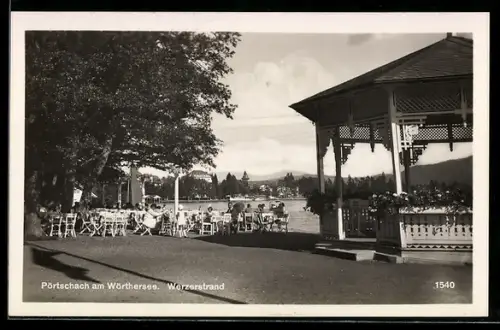 AK Pörtschach am Wörthersee, Pavillon am Werzerstrand
