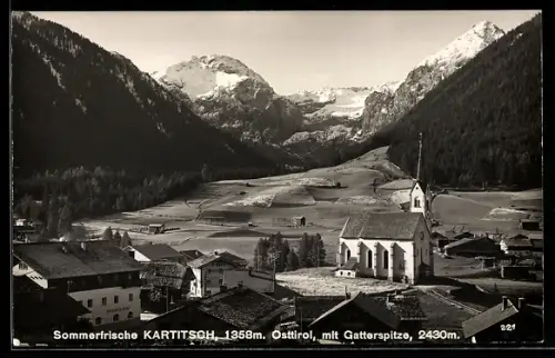 AK Kartitsch /Osttirol, Kirche mit Gatterspitze