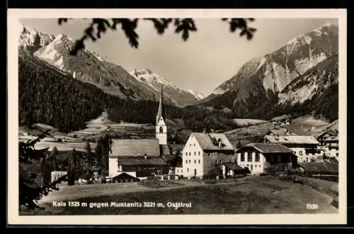 AK Kals, Ortsansicht gegen Muntanitz, Osttirol